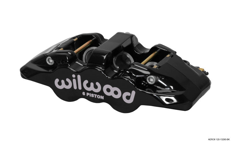 Wilwood Caliper-Aero6-L/H - Black 1.62/1.12/1.12in Pistons 1.25in Disc Wilwood Caliper-Aero6-L/H - Black 1.62/1.12/1.12in Pistons 1.25in Disc