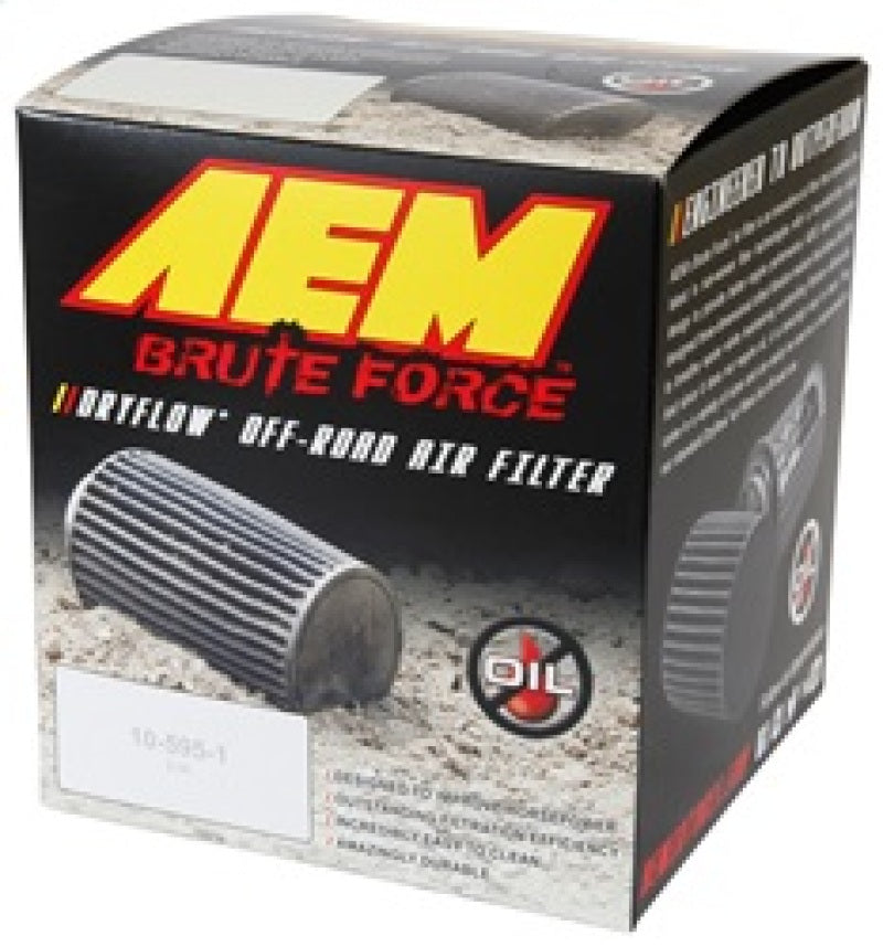 AEM Brute Force Dryflow Air Filter - Conical 6in Base OD / 5.125in Top OD / 5.25in Height AEM Brute Force Dryflow Air Filter - Conical 6in Base OD / 5.125in Top OD / 5.25in Height