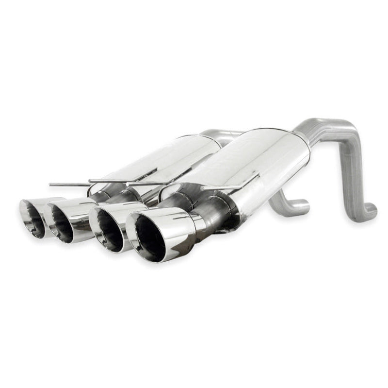 Stainless Works 2006-13 Corvette C6ZO6/ZR1 3in Axleback Chambered Mufflers Quad 4in Rolled Edge Tips Stainless Works 2006-13 Corvette C6ZO6/ZR1 3in Axleback Chambered Mufflers Quad 4in Rolled Edge Tips