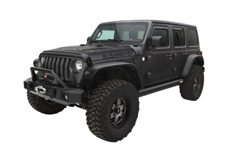 Bushwacker 2018+ Jeep Wrangler (JL) Unlimited Flat Style Flares 4pc - Black Bushwacker 2018+ Jeep Wrangler (JL) Unlimited Flat Style Flares 4pc - Black