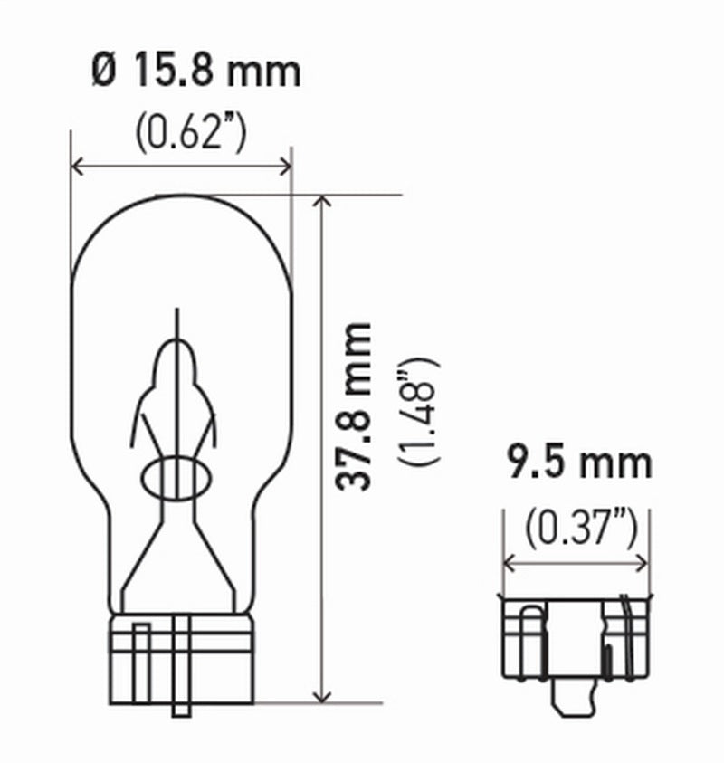 Hella Bulb 921 12V 16W W21X95D T5 Sb Hella Bulb 921 12V 16W W21X95D T5 Sb