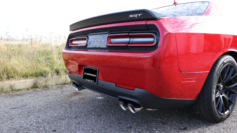 Corsa 2015-2023 Dodge Challenger Hellcat Dual Rear Exit Sport Exhaust w/ 3.5in Polished Tips Corsa 2015-2023 Dodge Challenger Hellcat Dual Rear Exit Sport Exhaust w/ 3.5in Polished Tips