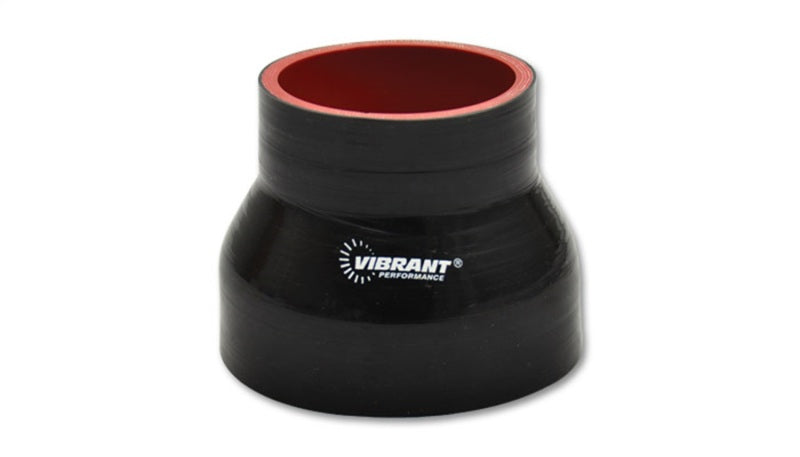Vibrant 4 Ply Reinforced Silicone Transition Connector - 2.5in I.D. x 3.25in I.D. x 3in long (BLACK) Vibrant 4 Ply Reinforced Silicone Transition Connector - 2.5in I.D. x 3.25in I.D. x 3in long (BLACK)