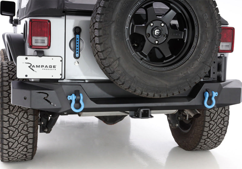 Rampage 07-18 Jeep Wrangler JK (Incl. Unlimited) Trailguard Rear Bumper - Black Rampage 07-18 Jeep Wrangler JK (Incl. Unlimited) Trailguard Rear Bumper - Black