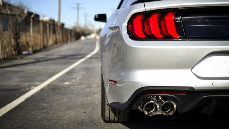Corsa 2018-2023 Ford Mustang GT Fastback 5.0L 3in Sport Axle-Back Exhaust w/ 4in Polished Tips Corsa 2018-2023 Ford Mustang GT Fastback 5.0L 3in Sport Axle-Back Exhaust w/ 4in Polished Tips