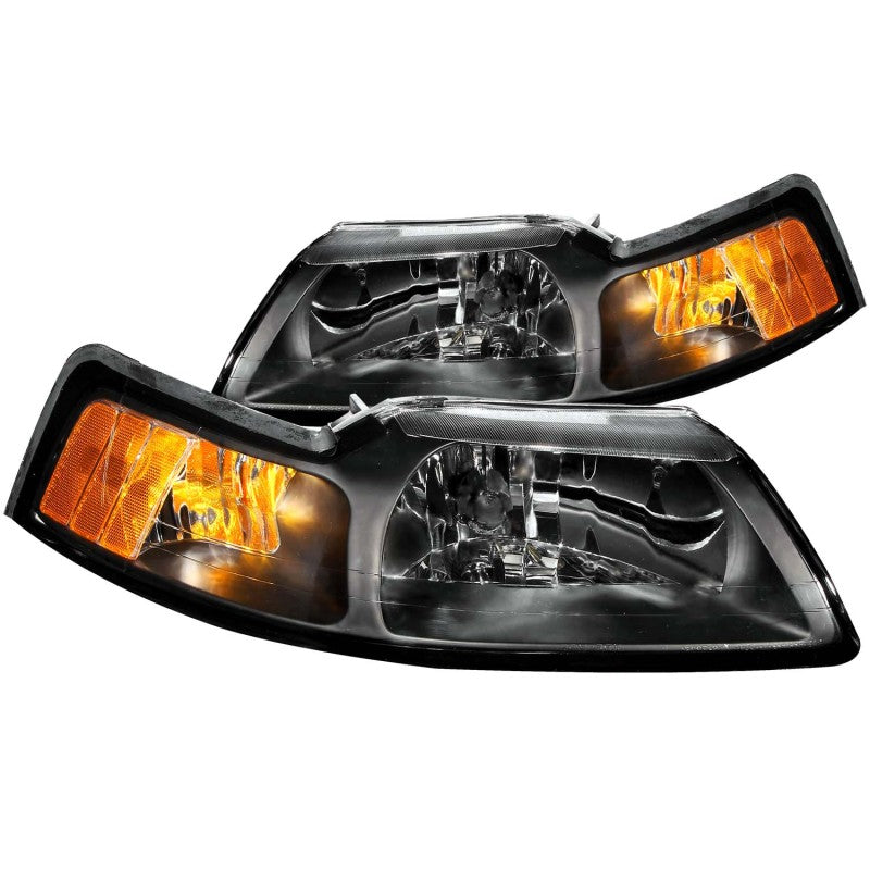 ANZO 1999-2004 Ford Mustang Crystal Headlights Black ANZO 1999-2004 Ford Mustang Crystal Headlights Black