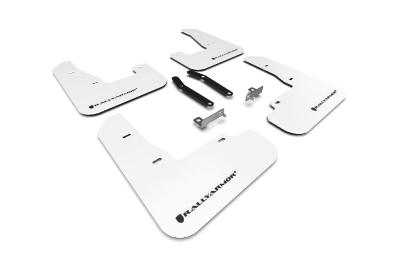 Rally Armor 19-21 Hyundai Elantra GT N Line/i30 White UR Mud Flap w/Black Logo Rally Armor 19-21 Hyundai Elantra GT N Line/i30 White UR Mud Flap w/Black Logo