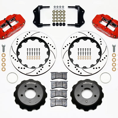 Wilwood Narrow Superlite 6R Front Hat Kit 14.00in Drilled Red 84-87 Corvette C4