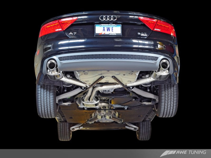 AWE Tuning Audi C7 A7 3.0T Touring Edition Exhaust - Dual Outlet Diamond Black Tips AWE Tuning Audi C7 A7 3.0T Touring Edition Exhaust - Dual Outlet Diamond Black Tips