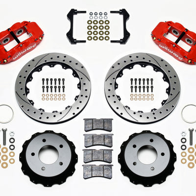 Wilwood Narrow Superlite 4R Rear Kit 12.88in Drilled Red 84-87 Corvette C4