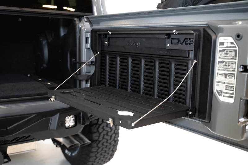 DV8 Jeep JL Tailgate Mounted Table (Trail Table) - Black DV8 Jeep JL Tailgate Mounted Table (Trail Table) - Black