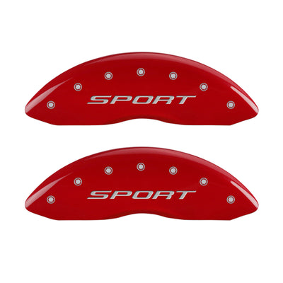 MGP 4 Caliper Covers Engraved front & Rear 2015/Sport Red finish silver ch