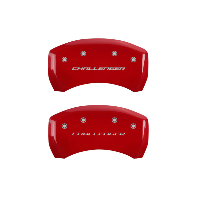 MGP 4 Caliper Covers Engraved Front & Rear Block/Challenger Red finish silver ch MGP 4 Caliper Covers Engraved Front & Rear Block/Challenger Red finish silver ch