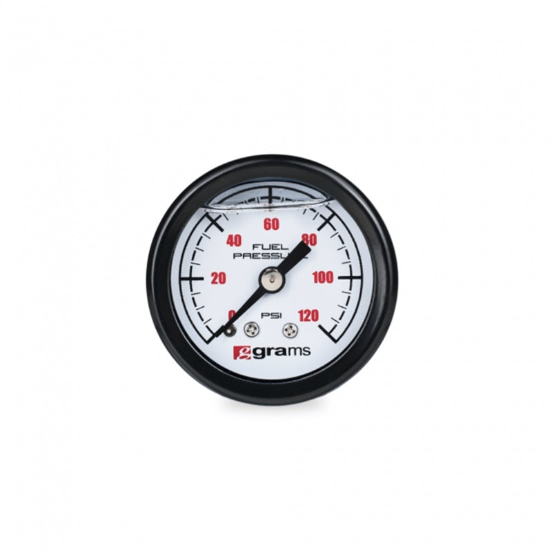 Grams Performance Universal 0-120 PSI Fuel Pressure Gauge - White Face Grams Performance Universal 0-120 PSI Fuel Pressure Gauge - White Face