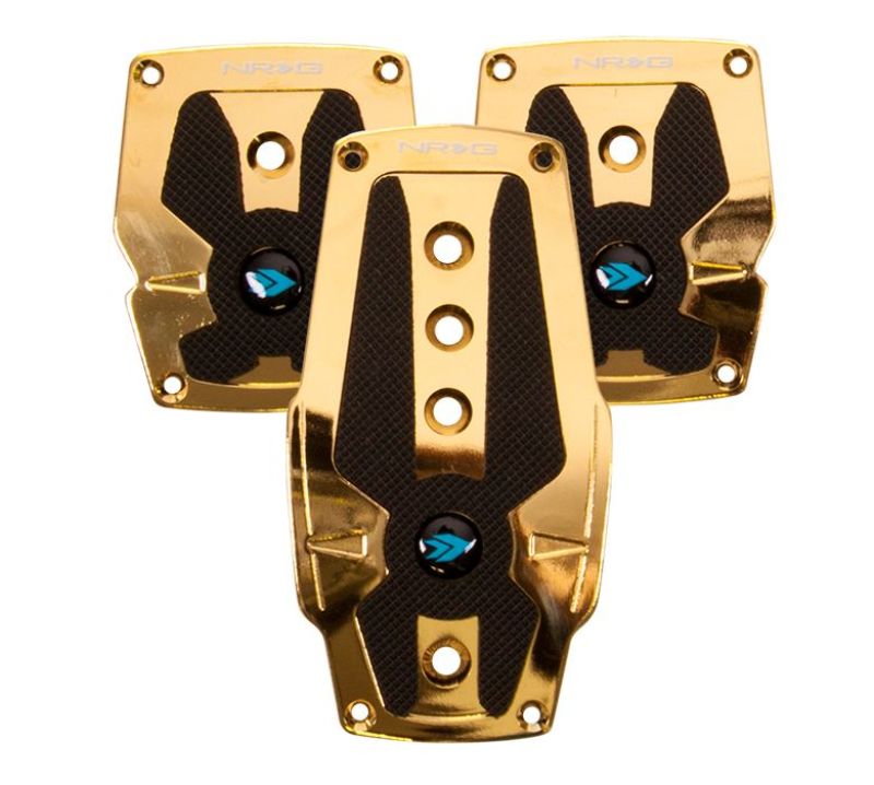NRG Aluminum Sport Pedal M/T - Chrome Gold w/Black Rubber Inserts NRG Aluminum Sport Pedal M/T - Chrome Gold w/Black Rubber Inserts
