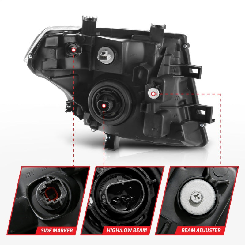 ANZO 2005-2008 Nissan Pathfinder Crystal Headlight Chrome Amber (OE Replacement) ANZO 2005-2008 Nissan Pathfinder Crystal Headlight Chrome Amber (OE Replacement)