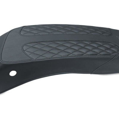 Mustang 08-21 Harley FL Touring Saddlebag Lid Covers Diamond Stitch - Black