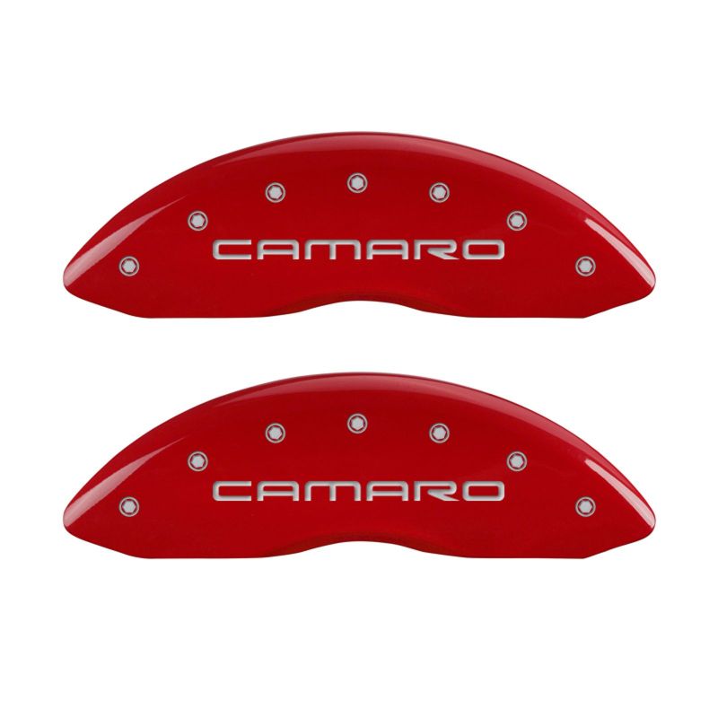 MGP 4 Caliper Covers Engraved Front & Rear Gen 4/Camaro Red finish silver ch MGP 4 Caliper Covers Engraved Front & Rear Gen 4/Camaro Red finish silver ch