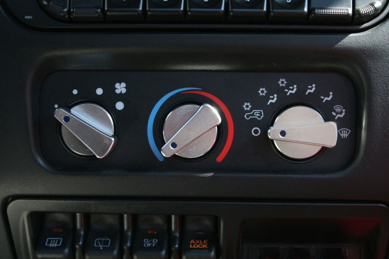 Rugged Ridge 3-Pc Alu Climate Control Knob Set Blue 99-06TJ Rugged Ridge 3-Pc Alu Climate Control Knob Set Blue 99-06TJ