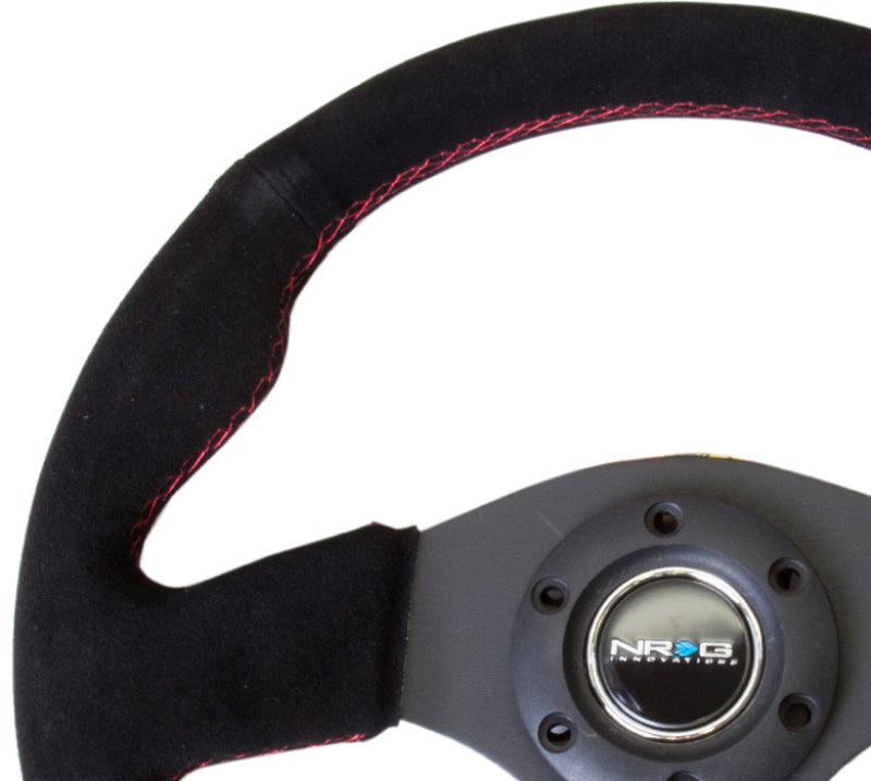 NRG Reinforced Steering Wheel (320mm) Suede w/Red Stitch NRG Reinforced Steering Wheel (320mm) Suede w/Red Stitch