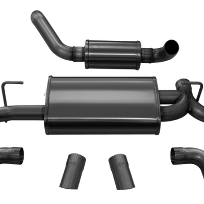 Corsa 2018-2024 Jeep Wrangler JL 2.5in Dual Rear Turn Down Exit Black Touring Axle-Back Exhaust