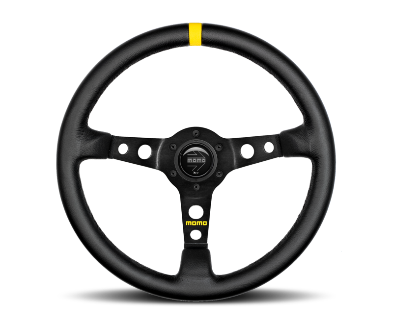 Momo MOD07 Steering Wheel 350 mm -  Black Leather/Black Spokes/1 Stripe Momo MOD07 Steering Wheel 350 mm -  Black Leather/Black Spokes/1 Stripe