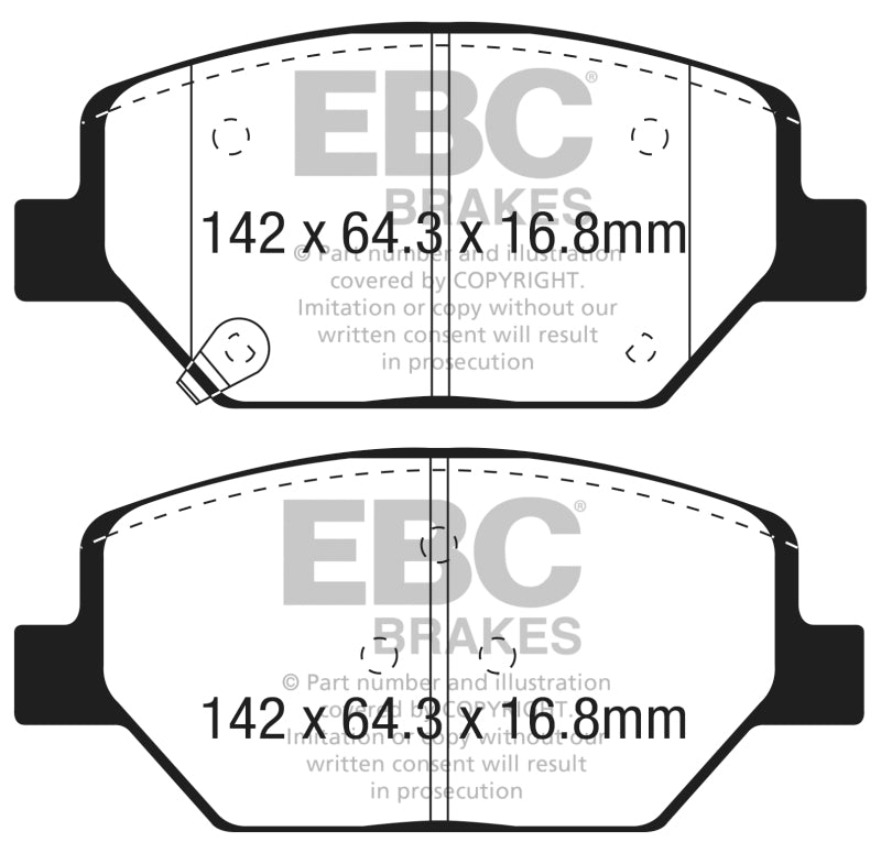 EBC 2018+ Chevrolet Equinox 1.5L Turbo (J17) Yellowstuff Front Brake Pads EBC 2018+ Chevrolet Equinox 1.5L Turbo (J17) Yellowstuff Front Brake Pads