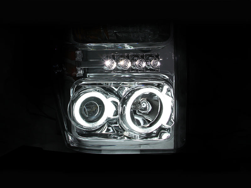 ANZO 2008-2010 Ford F-250 Projector Headlights w/ Halo Chrome (CCFL) ANZO 2008-2010 Ford F-250 Projector Headlights w/ Halo Chrome (CCFL)