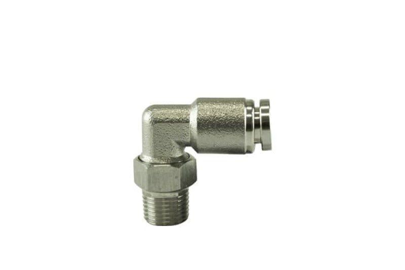 Turbosmart 1/8 NPT to 90 Degree 1/4 pushloc Stainless Steel Turbosmart 1/8 NPT to 90 Degree 1/4 pushloc Stainless Steel