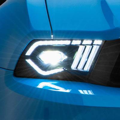 Raxiom 10-12 Ford Mustang w/ Factory Halogen LED Projector Headlights- Blk Housing (Clear Lens)