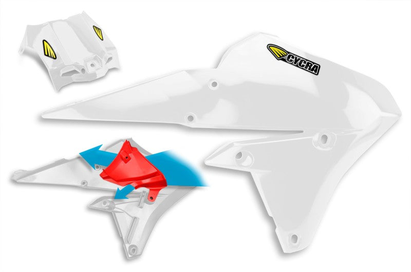 Cycra 15-19 Yamaha WR250F Powerflow Radiator Shrouds - White Cycra 15-19 Yamaha WR250F Powerflow Radiator Shrouds - White