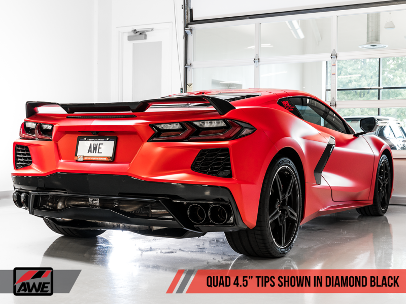AWE Tuning 2020 Chevrolet Corvette (C8) Track Edition Exhaust - Quad Diamond Black Tips AWE Tuning 2020 Chevrolet Corvette (C8) Track Edition Exhaust - Quad Diamond Black Tips