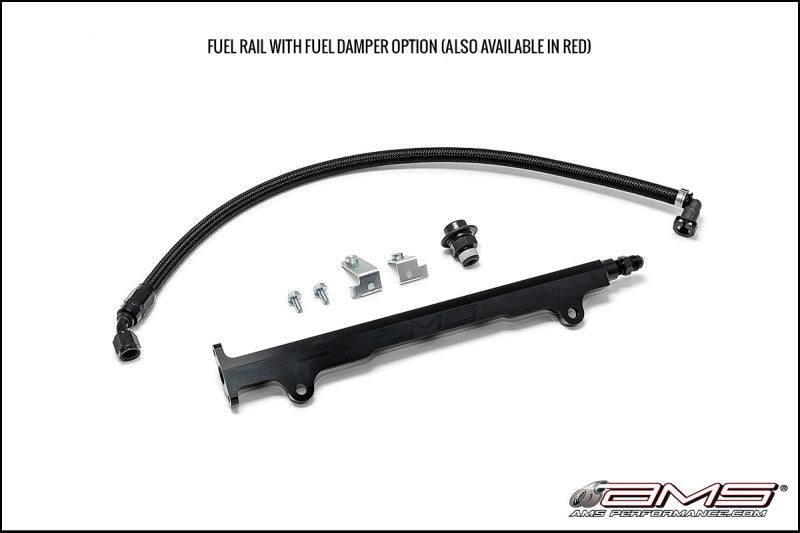 AMS Performance 08-15 Mitsubishi EVO X CNC Machined Aluminum Fuel Rail w/Pulsation Dampener - Black AMS Performance 08-15 Mitsubishi EVO X CNC Machined Aluminum Fuel Rail w/Pulsation Dampener - Black