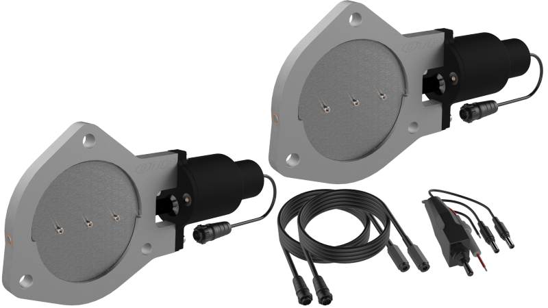 QTP 4in Bolt-On QTEC Dual Electric Cutout Valves - Pair QTP 4in Bolt-On QTEC Dual Electric Cutout Valves - Pair