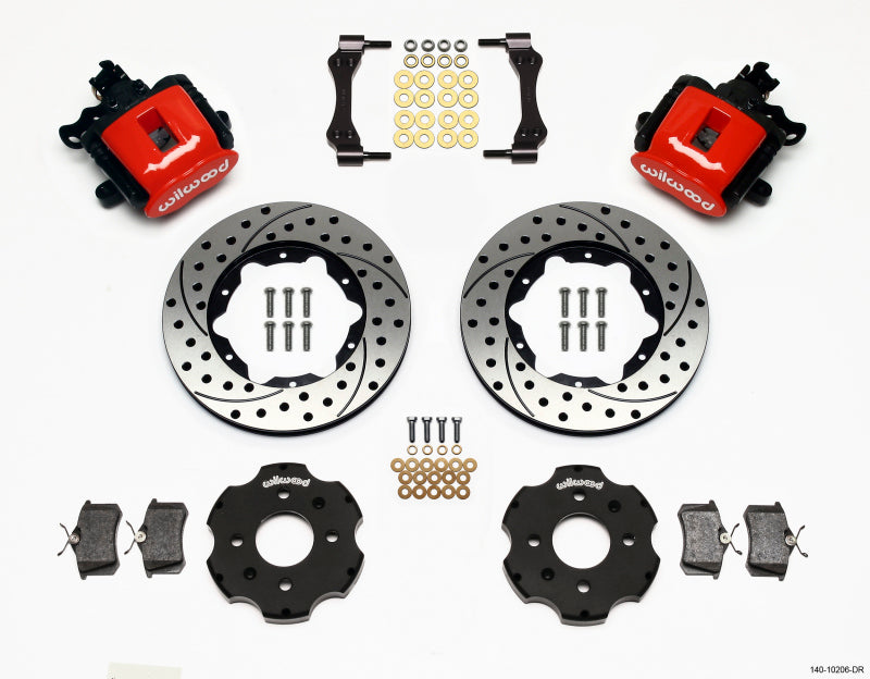 Wilwood Combination Parking Brake Rear Kit 11.00in Drilled Red Civic / Integra Disc 2.39 Hub Offset Wilwood Combination Parking Brake Rear Kit 11.00in Drilled Red Civic / Integra Disc 2.39 Hub Offset