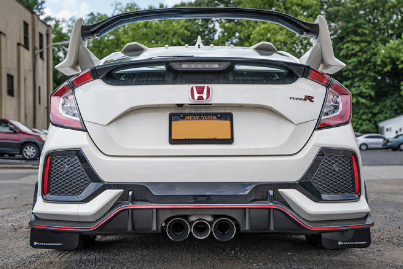 Rally Armor 17-22 Honda Civic Type R Black UR Mud Flap w/White Logo Rally Armor 17-22 Honda Civic Type R Black UR Mud Flap w/White Logo