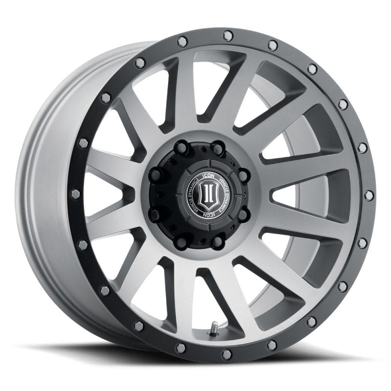 ICON Compression 20x10 8x6.5 -19mm Offset 4.75in BS 121.4mm Bore Titanium Wheel ICON Compression 20x10 8x6.5 -19mm Offset 4.75in BS 121.4mm Bore Titanium Wheel