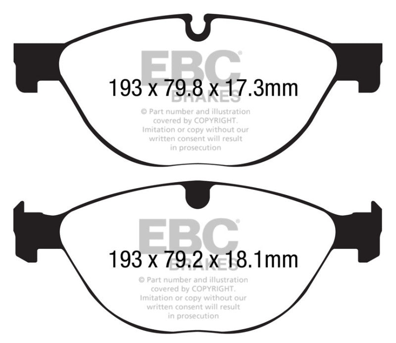 EBC 13+ Jaguar F-Type (Cast Iron Only) 3.0 Supercharged (380) Perf Pkg Yellowstuff Front Brake Pads EBC 13+ Jaguar F-Type (Cast Iron Only) 3.0 Supercharged (380) Perf Pkg Yellowstuff Front Brake Pads