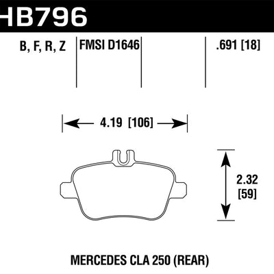 Hawk 14-17 Mercedes-Benz CLA 250 HPS 5.0 Rear Brake Pads