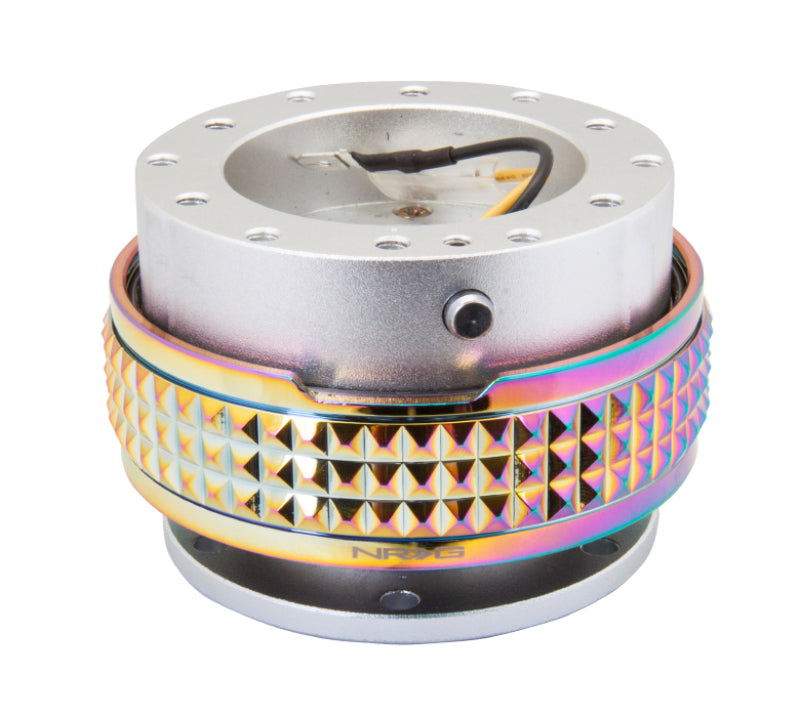 NRG Quick Release Kit - Pyramid Edition - Silver Body / Neochrome Pyramid Ring NRG Quick Release Kit - Pyramid Edition - Silver Body / Neochrome Pyramid Ring