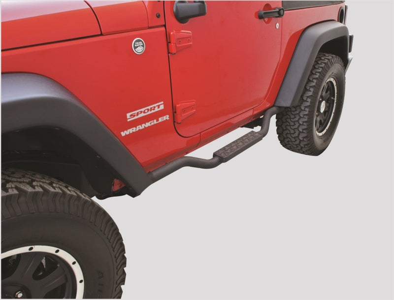 Rampage 2007-2018 Jeep Wrangler(JK) Side Bar Drop Step Slimline - Black Rampage 2007-2018 Jeep Wrangler(JK) Side Bar Drop Step Slimline - Black
