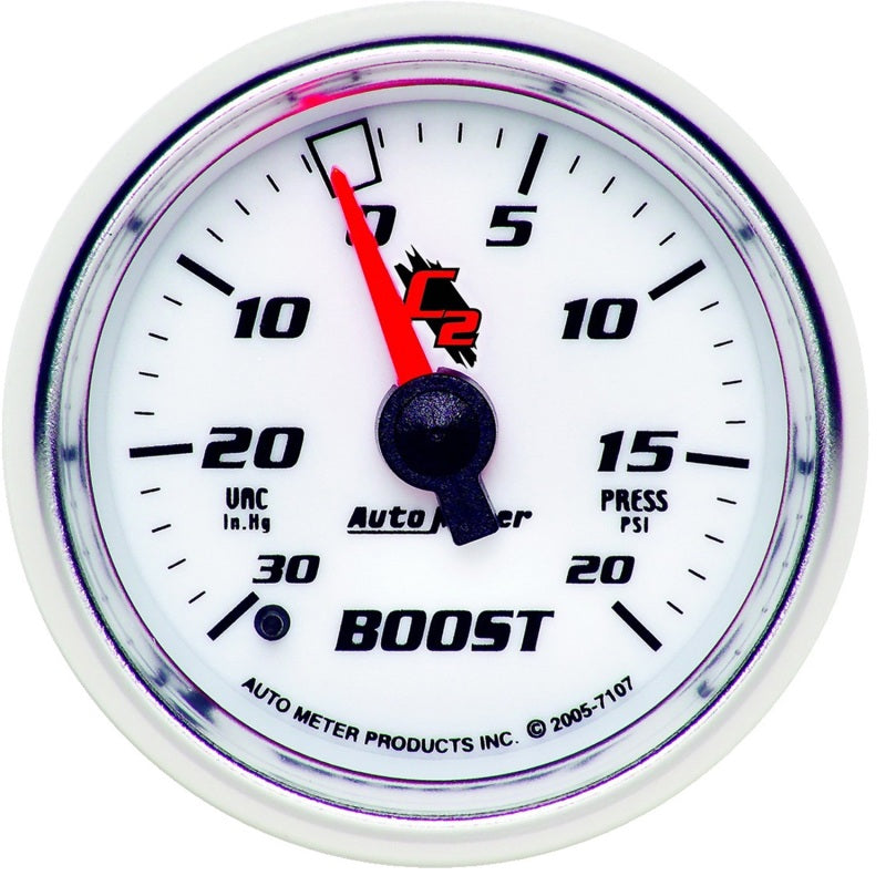 Autometer C2 52mm 30 in hg/20 PSI Mechanical Boost Vacuum Gauge Autometer C2 52mm 30 in hg/20 PSI Mechanical Boost Vacuum Gauge
