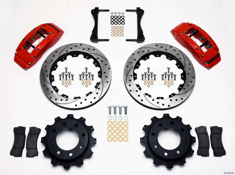 Wilwood TC6R Rear Kit 16.00in Drilled Red 1999-2010 GM Trk 2500 HD 4.84 Cntr Wilwood TC6R Rear Kit 16.00in Drilled Red 1999-2010 GM Trk 2500 HD 4.84 Cntr