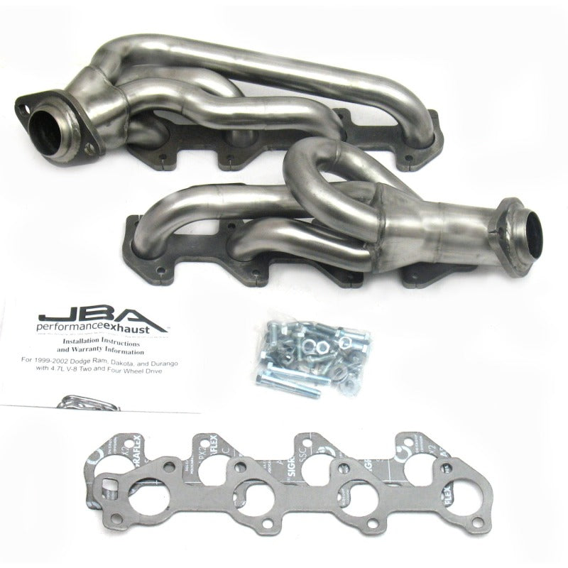 JBA 00-03 Dodge 4.7L PowerTech 1-1/2in Primary Raw 409SS Cat4Ward Header JBA 00-03 Dodge 4.7L PowerTech 1-1/2in Primary Raw 409SS Cat4Ward Header