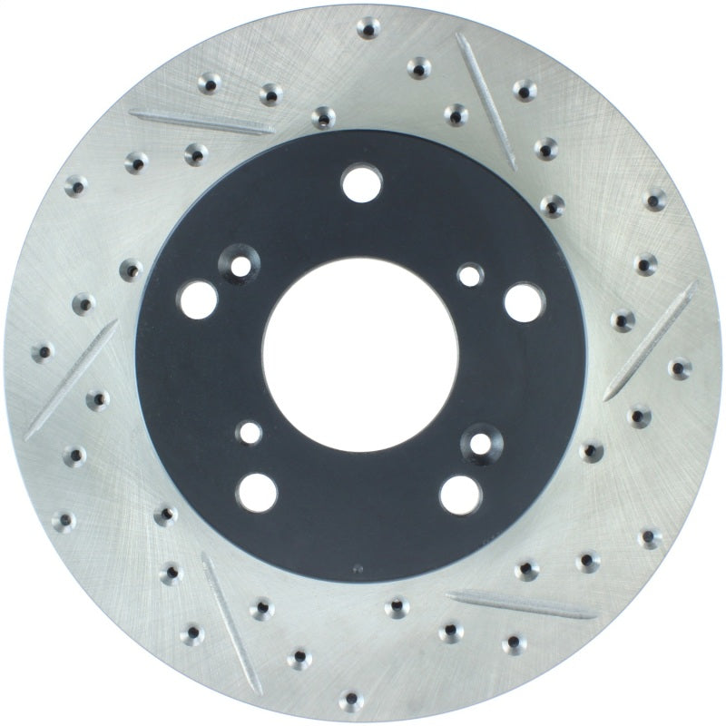 StopTech 02-06 Acura RSX Slotted & Drilled Left Front Rotor StopTech 02-06 Acura RSX Slotted & Drilled Left Front Rotor