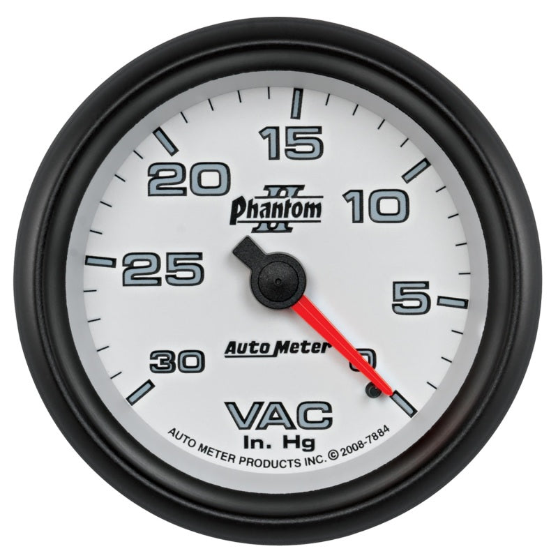 AutoMeter Gauge Vacuum 2-5/8in. 30Inhg Mechanical Phantom II AutoMeter Gauge Vacuum 2-5/8in. 30Inhg Mechanical Phantom II