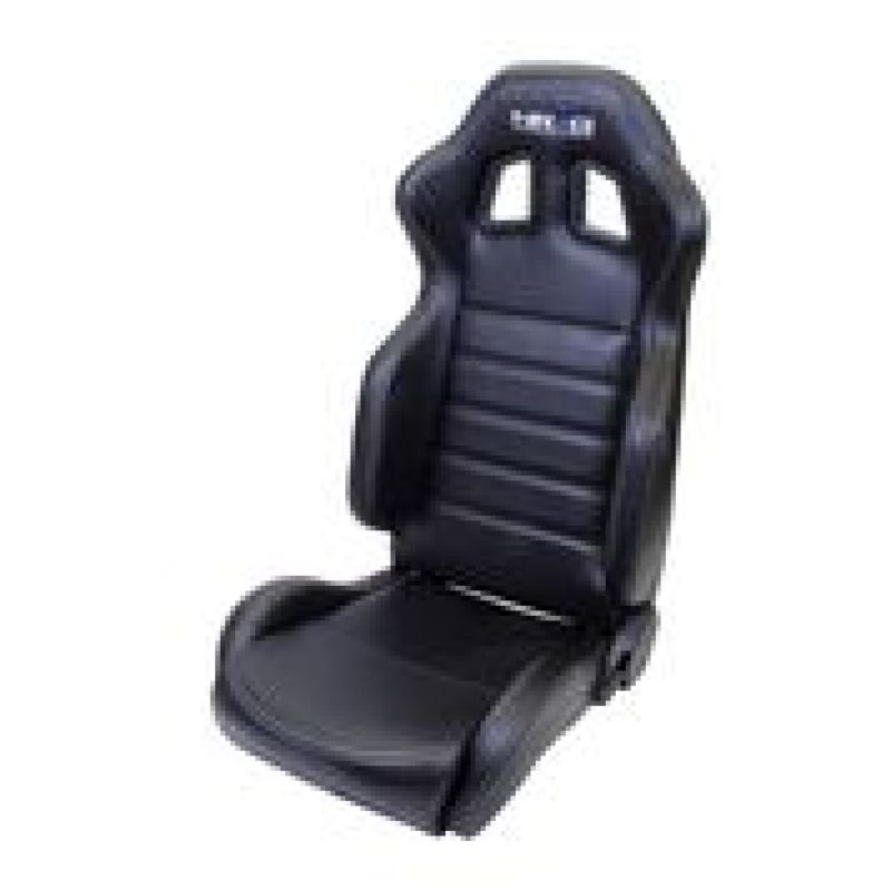 NRG Reclinable Sport Seats (Pair) PVC Leather w/NRG Logo - Black w/White Stitching NRG Reclinable Sport Seats (Pair) PVC Leather w/NRG Logo - Black w/White Stitching