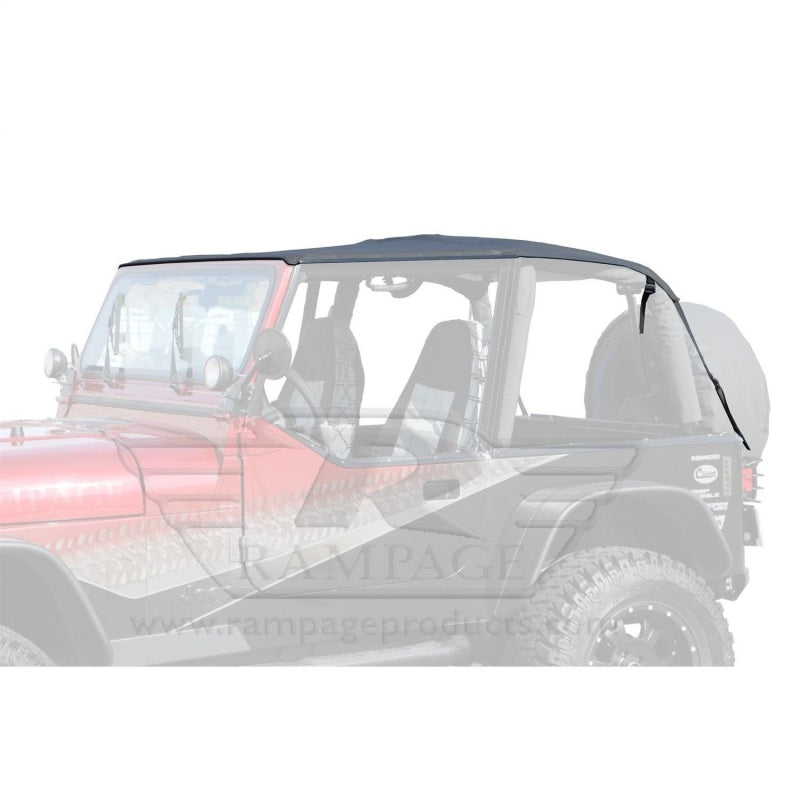 Rampage 1992-1995 Jeep Wrangler(YJ) Frameless Soft Top Kit - Black Diamond Rampage 1992-1995 Jeep Wrangler(YJ) Frameless Soft Top Kit - Black Diamond