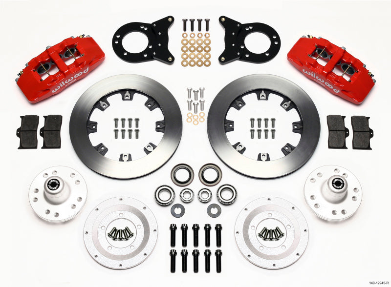 Wilwood Dynapro 6 Front Hub Kit 12.19in Red 1970-1973 Mustang Disc & Drum Spindle Wilwood Dynapro 6 Front Hub Kit 12.19in Red 1970-1973 Mustang Disc & Drum Spindle
