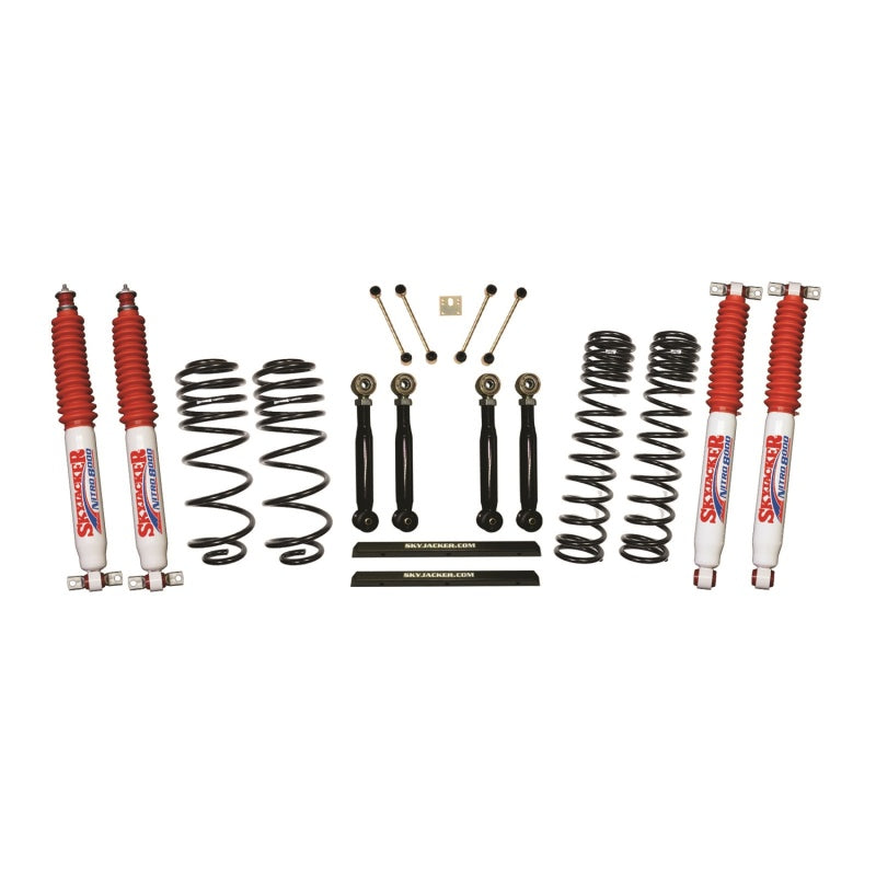 Skyjacker 97-02 Jeep TJ 4in D-Rate Long Travel Kit w/ Adj. FR/RR Lower Flex Links/Nitro 8000 Shocks Skyjacker 97-02 Jeep TJ 4in D-Rate Long Travel Kit w/ Adj. FR/RR Lower Flex Links/Nitro 8000 Shocks